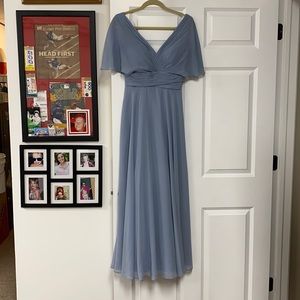 Azazie Pamela Dusty Blue Bridesmaid Dress